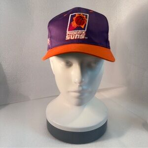 Vintage Phoenix Suns Snapback Hat Twins Enterprise 90s Purple & Orange NBA Cap